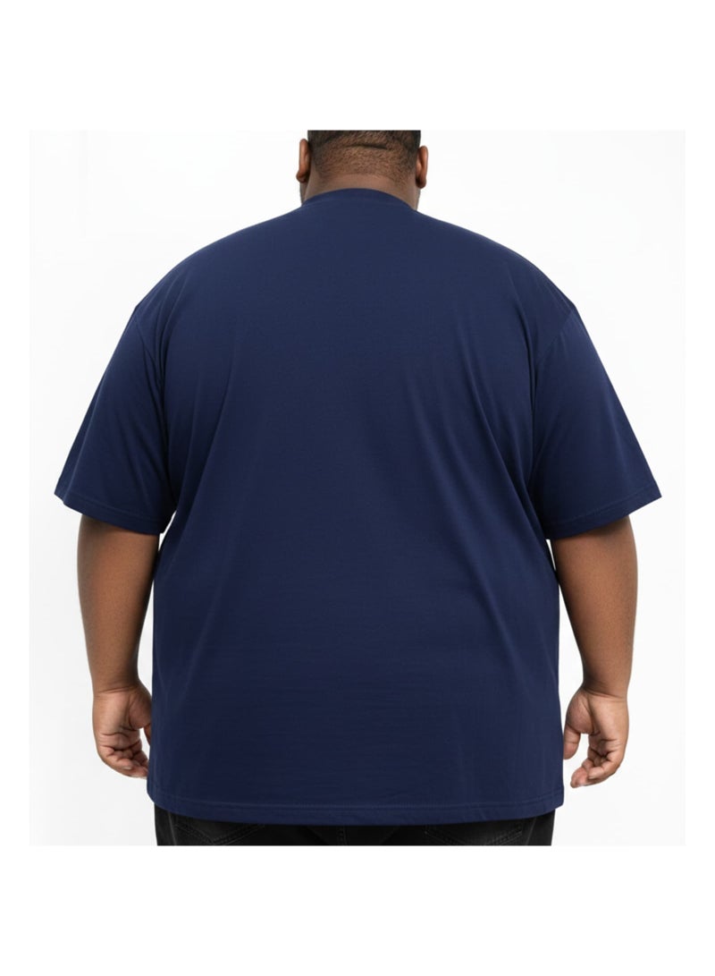 OVERS Plus Size Plain Navy T-Shirt  for Men - Image 3