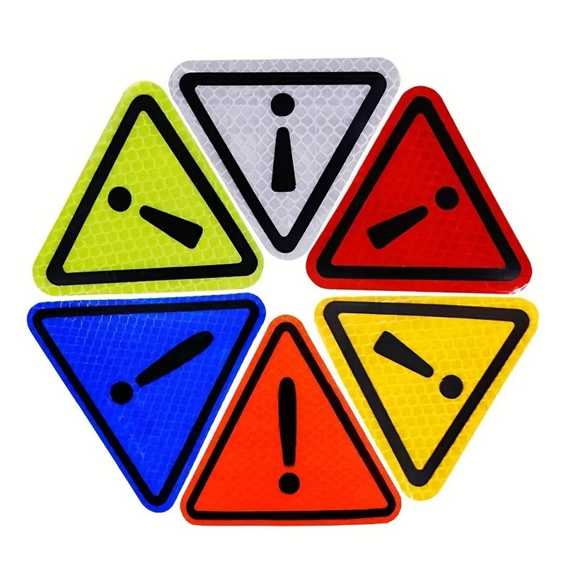 10pcs Multicolor Triangular Safety Stickers Diamond Pattern Red Blue Yellow Orange White for Motorcycle Car Bicycle Night - Image 2