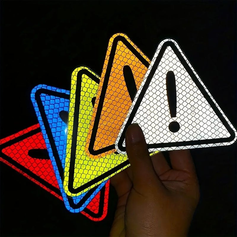 10pcs Multicolor Triangular Safety Stickers Diamond Pattern Red Blue Yellow Orange White for Motorcycle Car Bicycle Night - Image 3