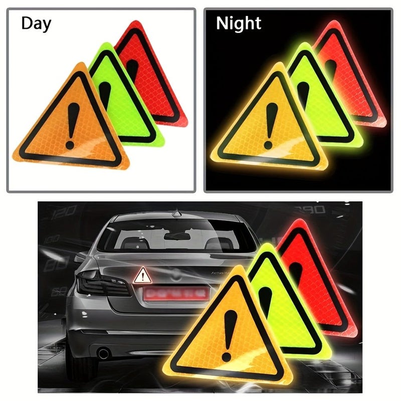 10pcs Multicolor Triangular Safety Stickers Diamond Pattern Red Blue Yellow Orange White for Motorcycle Car Bicycle Night - Image 1