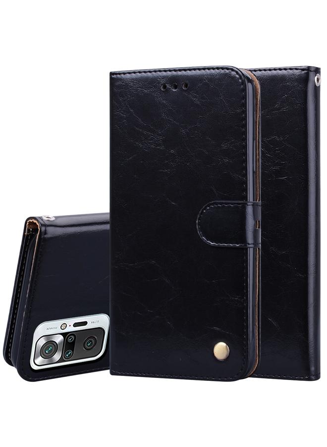 The Bros Case For Xiaomi Redmi Note 10 Pro Business Style Oil Wax Texture Horizontal Flip Leather Case with Holder & Card Slots & Wallet