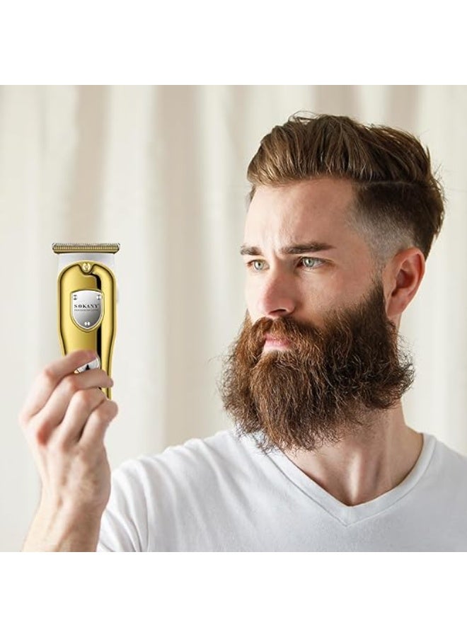 سوكاني ماكينة حلاقة الشعر احترافية لاسلكية بشفرات من الفولاذ المقاوم للصدأ مع شاشة LCD مزودة بـ 4 أمشاط تحديد قابلة لإعادة الشحن عبر USB لتشذيب دقيق للرجال طراز SK-LF-16004 من سوكاني - Image 3