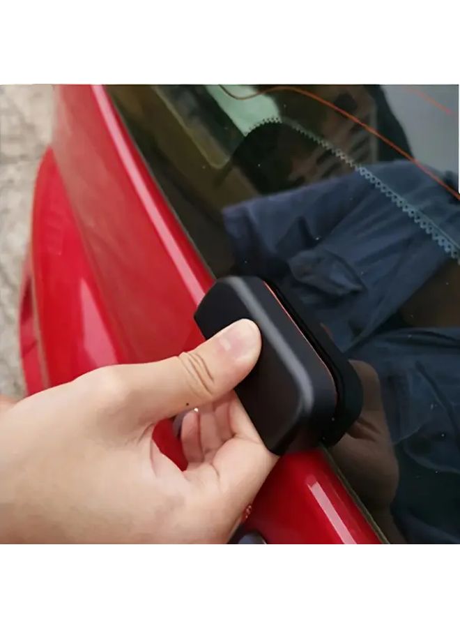 Glossy Black Car Trunk Handle Cover With Red Trim Easy Adhesive Installation - Image 4