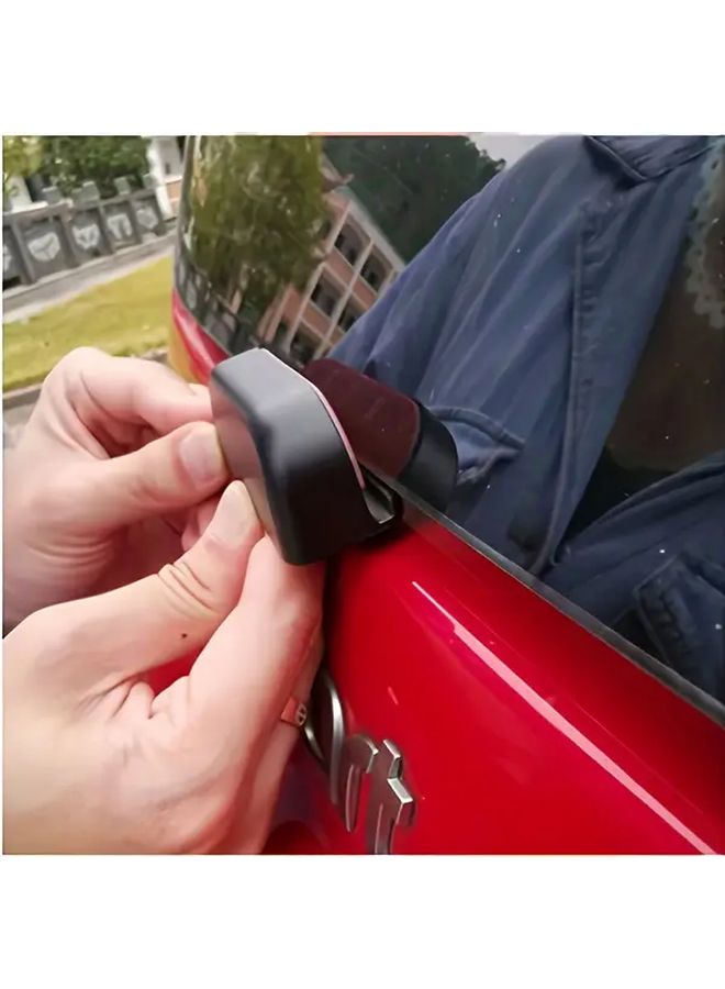 Glossy Black Car Trunk Handle Cover With Red Trim Easy Adhesive Installation - Image 3