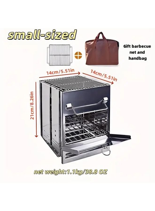 إسكدنيا موقد خشب قابل للطي متوسط الحجم، شواية تنجستين محمولة للتخييم، مدمجة للنزهات وحمل الظهر - Image 5