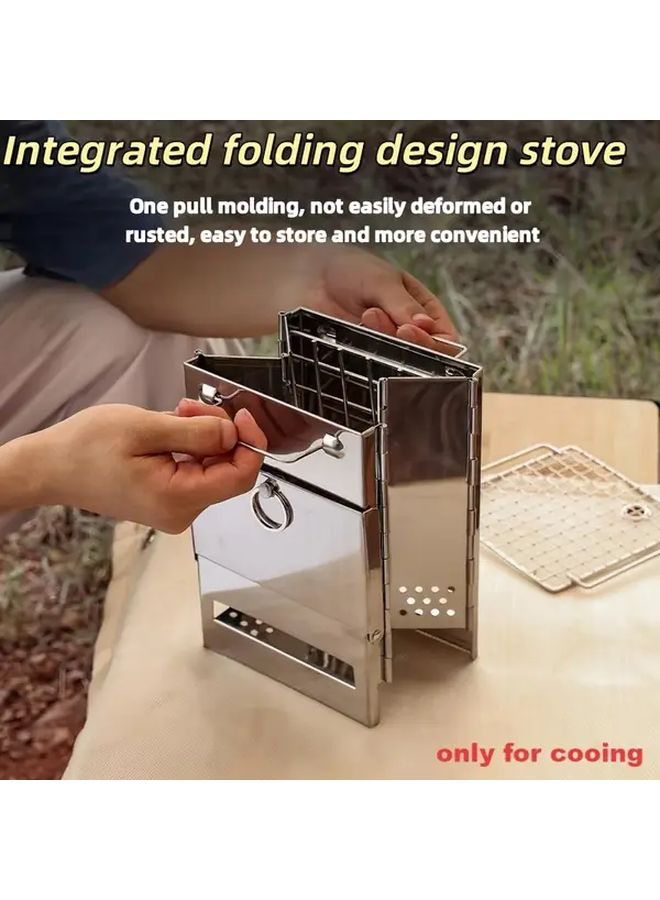 إسكدنيا موقد خشب قابل للطي متوسط الحجم، شواية تنجستين محمولة للتخييم، مدمجة للنزهات وحمل الظهر - Image 3