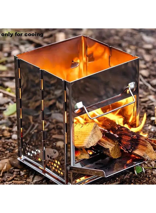 إسكدنيا موقد خشب قابل للطي متوسط الحجم، شواية تنجستين محمولة للتخييم، مدمجة للنزهات وحمل الظهر - Image 4