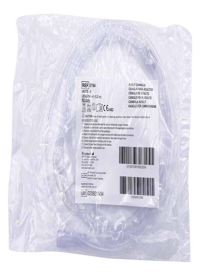 Westmed 5-Pack 0194 Adult Cannula Comfort Soft Plus with 4' Kink Resistant Tubing - Image 2