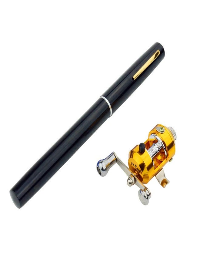 EMMRAGNO Portable Pocket Telescopic 38inch Mini Pen Shape Fishing Rod and Reel Combos, Pen Shape Folded Fishing Pole with Reel Wheel Gift, Suit for River, Lake, Reservoir, Ice Fishing and So On - Image 1