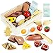 Smartwo Wooden Play Food Sets for Kids Kitchen Breakfast Food Toys for Toddlers 3 Year Old Pretend Food Play Cutting Bakery Accessories Montessori Educational Toys Gift for Boys Girls - Image 2