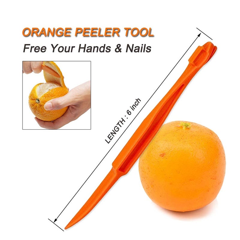 Cosmer Orange Peeler tools Plastic Orange Peeler Citrus Remover Easy Open Citrus Lemon Citrus Peel Cutter Vegetable Slicer Fruit Tools Kitchen Gadgets (Orange 2 Pack) - Image 2