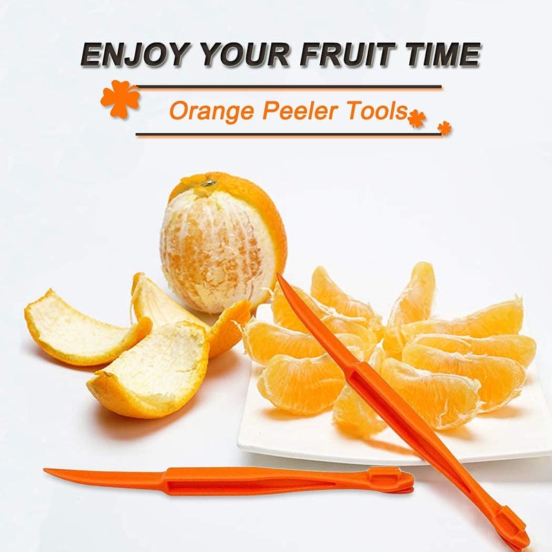 Cosmer Orange Peeler tools Plastic Orange Peeler Citrus Remover Easy Open Citrus Lemon Citrus Peel Cutter Vegetable Slicer Fruit Tools Kitchen Gadgets (Orange 2 Pack) - Image 3