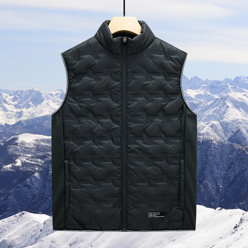 Down Vest Men'S Lightweight Vest Warm Collar All-Match No-Running Velvet Waistcoat Casual Gods - Image 1