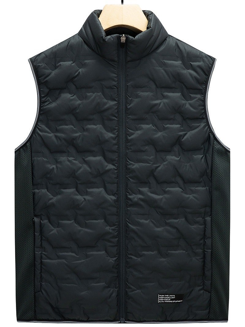 Down Vest Men'S Lightweight Vest Warm Collar All-Match No-Running Velvet Waistcoat Casual Gods - Image 3