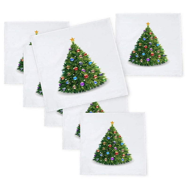 Khakee 6 Pcs Christmas Theme Silk Table Napkins 10x 10 for Xmas Decoration Christmas OrnamentsChristmas Giftxmas21041 - Image 1