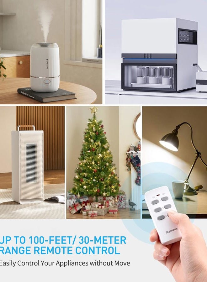 Syantek موزع طاقة بتحكم عن بُعد مع 3 منافذ USB (2 نوع A و 1 نوع C)، 3 مآخذ متحكم بها RF، سلك تمديد بطول 5 أقدام/1.5 متر، مخرج تحكم عن بُعد بقدرة 15A/1875W ل - Image 5