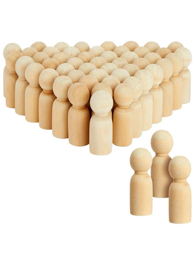 Bright Creations 50 Pack Unfinished Wooden Peg Doll Bodies, Natural Wood Figures for Painting, DIY Arts and Crafts, 2.4 inches Tall - Image 1