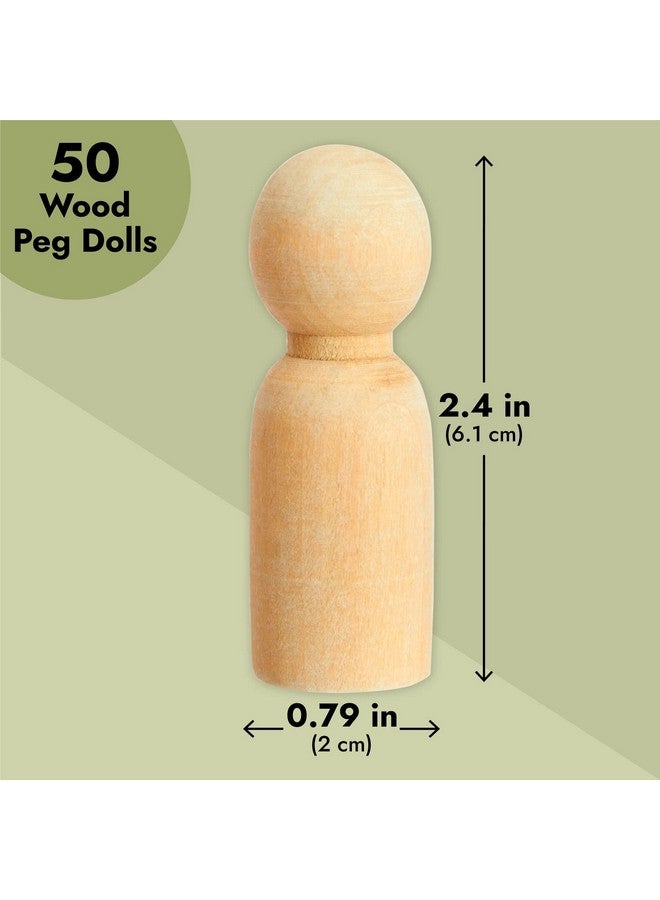Bright Creations 50 Pack Unfinished Wooden Peg Doll Bodies, Natural Wood Figures for Painting, DIY Arts and Crafts, 2.4 inches Tall - Image 4