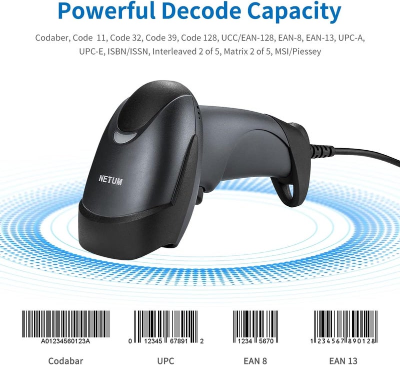 NETUM USB Laser Barcode Scanner, Handheld 1D Wired Bar Code Scanner Scanning UPC EAN Reader Gun Retails for Supermarket, Convenience Store, Warehouse - NT-M1 - Image 4
