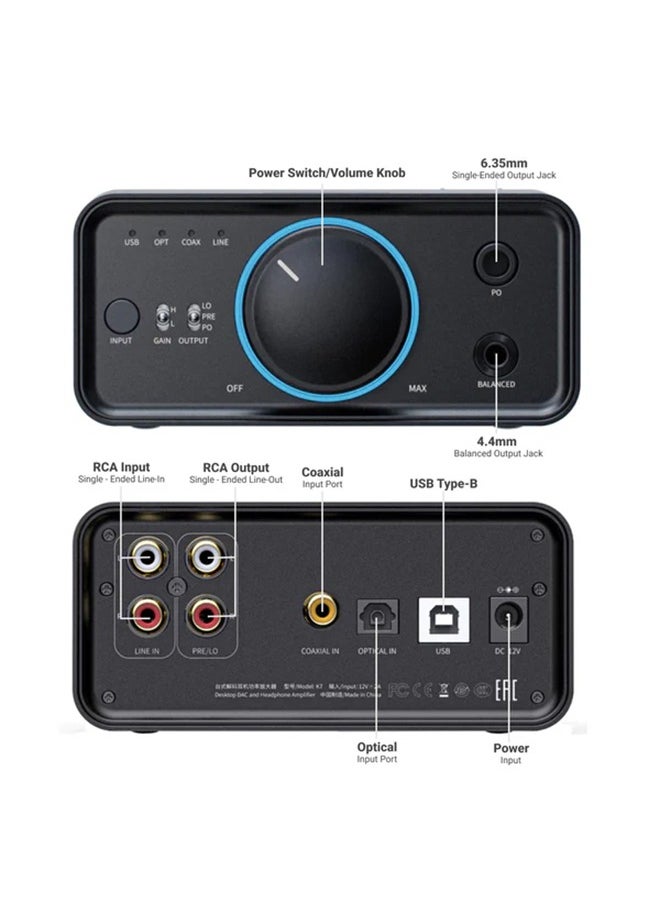فيو - جهاز محول رقمي ومضخم صوت لسطح المكتب من Fiio K7 - Image 1
