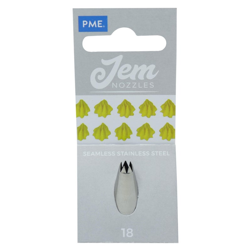 PME JEM Open Star Piping Nozzle no 18 silver