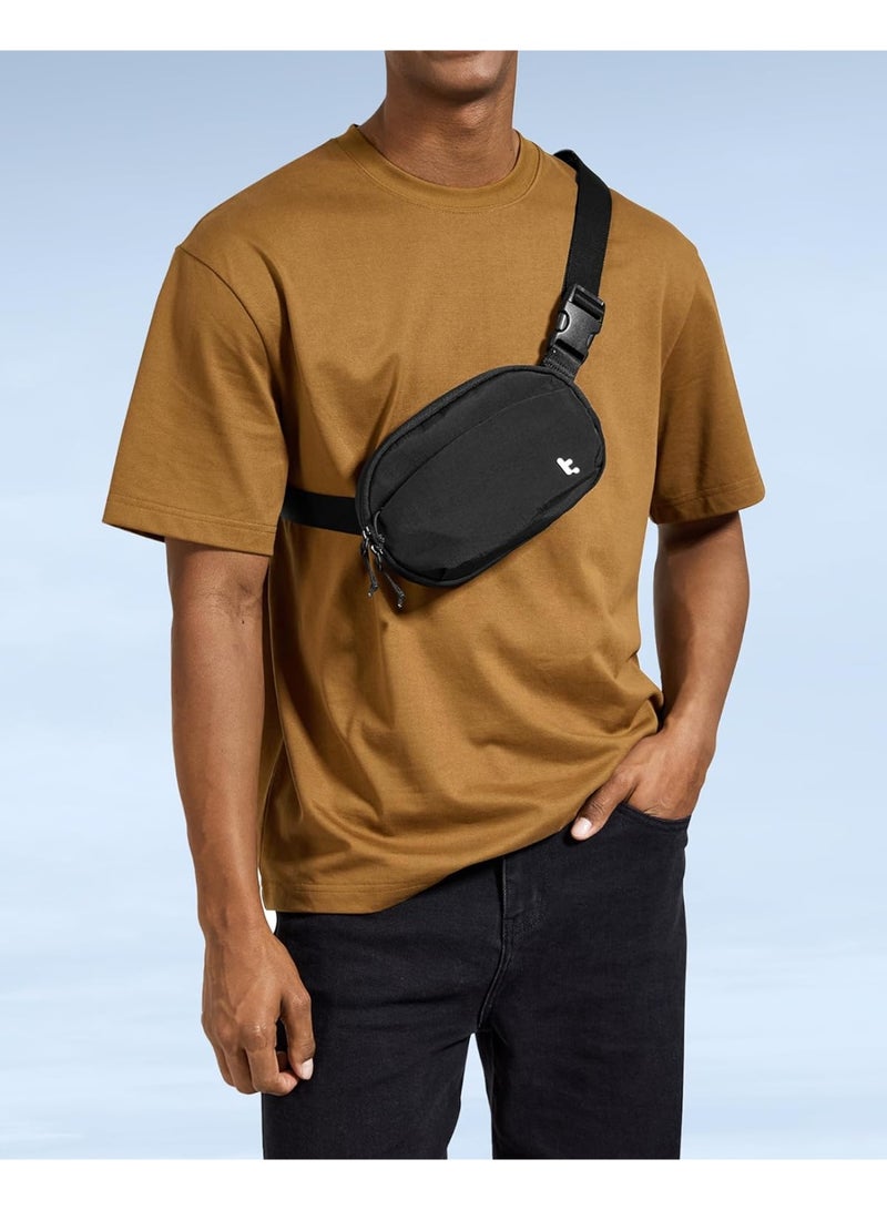 Tomtoc SlingBean-T32 Belt Bag 1.5L – Slim Lightweight Sling Waist Pack for Phone, Wallet & Passport, Recycled Eco-Friendly Material, Hidden Back Pocket, YKK Zippers for Travel, Daily Use  - Image 4
