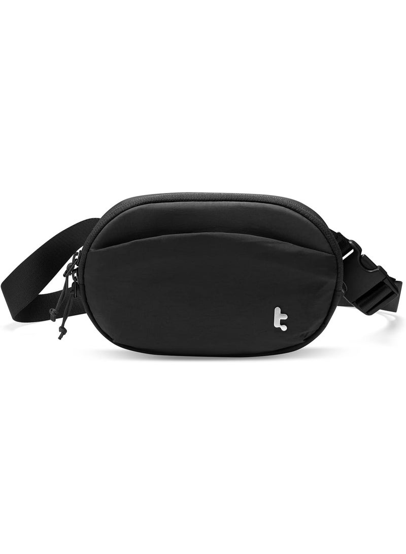Tomtoc SlingBean-T32 Belt Bag 1.5L – Slim Lightweight Sling Waist Pack for Phone, Wallet & Passport, Recycled Eco-Friendly Material, Hidden Back Pocket, YKK Zippers for Travel, Daily Use  - Image 1