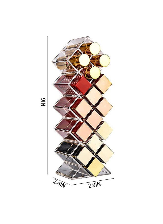 Cedilis 4 Pack Acrylic Lipstick Holder Organizer, 64 Slot Clear Lip Gloss Storage Organizer, Fish Shape Lipstick Display Stand Tower for Cosmetic Makeup and Dresser Display  - Image 5