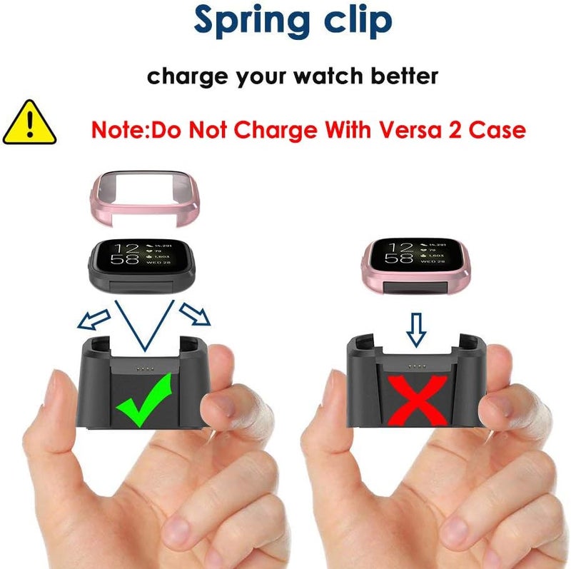 Simpeak Screen Protector Case Compatible with Fitbit Versa 2 Smartwatch Pack of 5 Full Protection Soft TPU Plated Bumper Cover Rose PinkClearSilverBlackRose Gold - Image 2