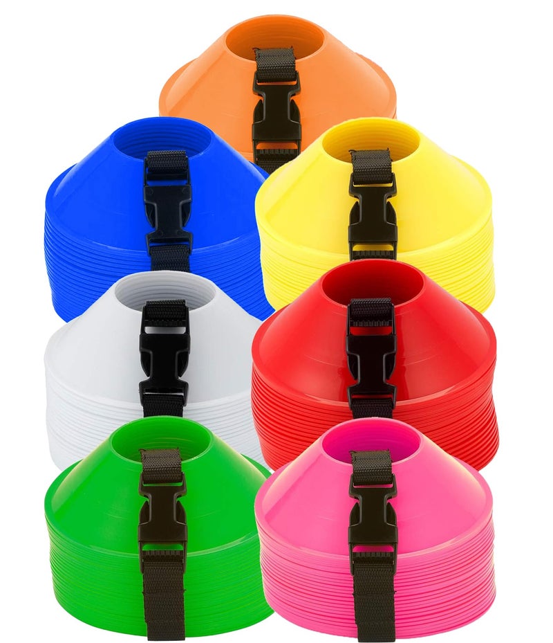 Fitfix® Sports Soccer Mini Disc Cones - Durable 5" Diameter, 1.5" Height - Sets of 10 ps Multicolour with Carry Strap - Lightweight, Versatile for Soccer, Cricket, Track & Field Training - Image 5