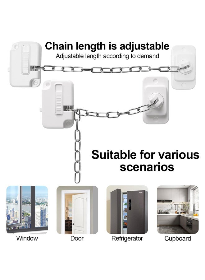 2 PCS Window Locks Window Safety Restrictors with Screws, Window Restrictor Locks for Child Pets Safety, Adjustable Window Lock for Door, Sliding Window, Fridge, Cabinets, Drawers - Image 4