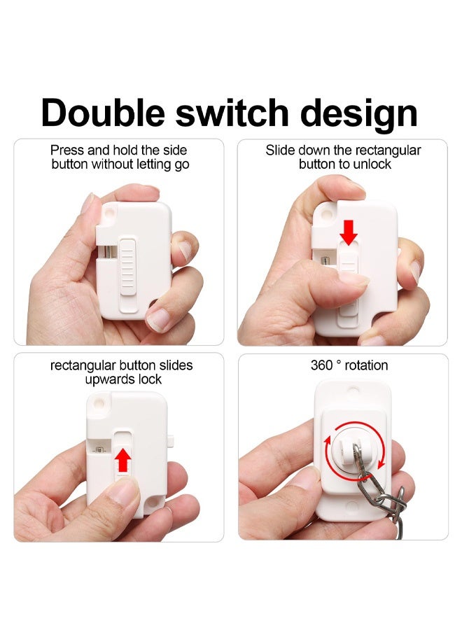 2 PCS Window Locks Window Safety Restrictors with Screws, Window Restrictor Locks for Child Pets Safety, Adjustable Window Lock for Door, Sliding Window, Fridge, Cabinets, Drawers - Image 3
