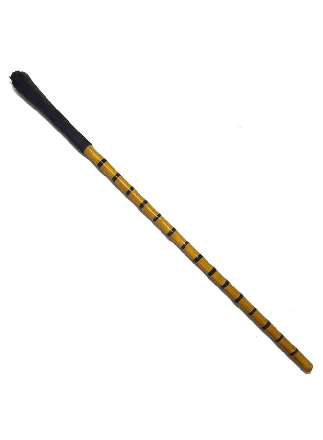 Aswan beech wood cane for men, Siler color buffalo leather - Image 1