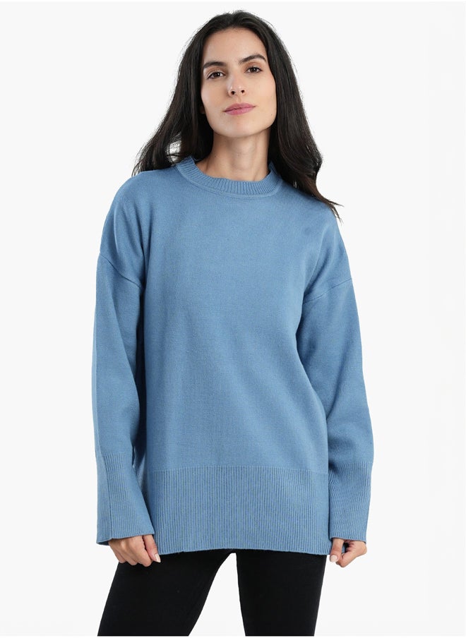 Clue Pullover with Wide Ribbed Hem  - Image 1
