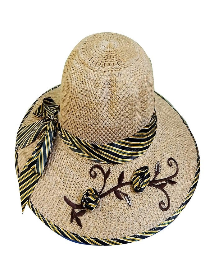 Finix Womens and Girls Classic Design Summer Sun Protection Fedora Hat and Cap for Travelling (Black -Brown) - Image 1