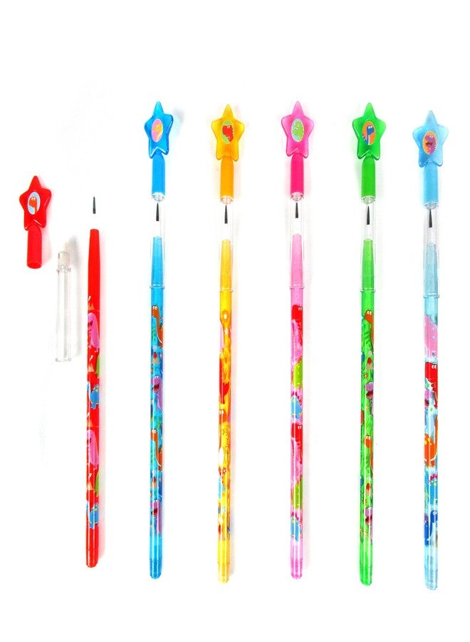 TINYMILLS 24 Pcs Dinosaur Stackable Push Pencil Assortment with Eraser for Party Favors Goodie Bag Stuffers VBS Classroom Rewards Pinata Fillers Carnival Prize - Image 5