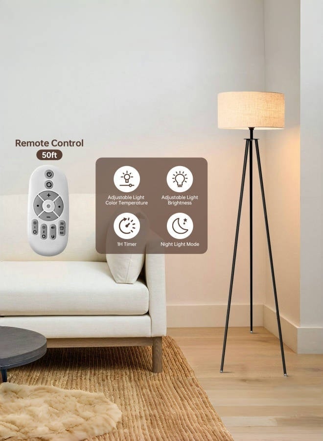 NEWLAN Modern Triangle Floor Lamp: Smart Remote Dimmable, 3 Color Temperatures, Multi-Scene Stable Lighting for for Living Room Office Bedroom . 16x34x160cm Beige - Image 2