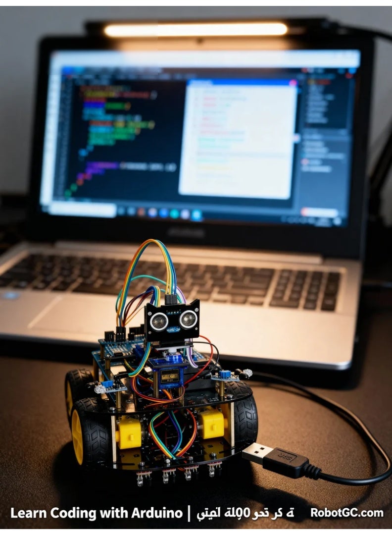 This advanced four-wheel Arduino Smart Robot Car Kit is designed for STEM education and robotics learning. It combines infrared line tracking, ultrasonic distance sensing, and servo-based scanning to simulate autonomous navigation. The UNO R3 controller supports C/C++ coding and Mind+ block programming, offering flexibility for both beginners and advanced learners. Students can experiment with sensor fusion, motion algorithms, and PID tuning, exploring how robots perceive, decide, and act. The modular design uses plug-and-play terminals with a durable acrylic chassis and metal standoffs. Clear illustrated manuals allow complete assembly in 30 minutes. Safe, eco-friendly, and compliant with CE/EN71/IEC62115 standards, this robot car supports school labs and DIY projects alike—perfect for learning automation, control, and coding principles in an interactive way.