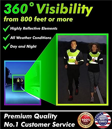 FREEMOVE Reflective Vest Running Gear + 2 Bands & Bag/Ultralight & Comfy Safety Vests with Front Zip Pocket > High Visibility Reflector > for Men, Women > Running, Dog Walking or Cycling - Image 2