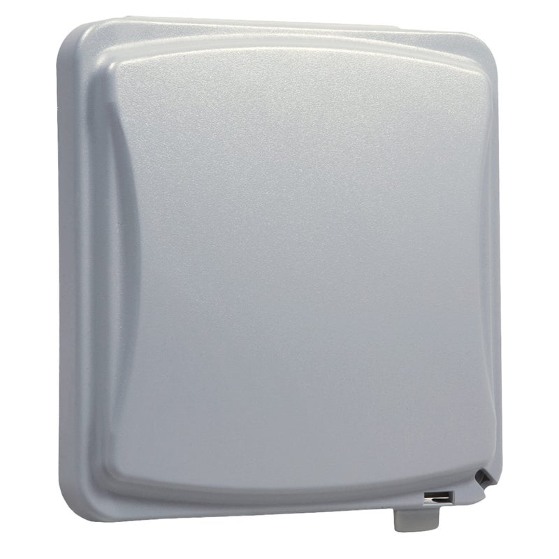 TayMac MM1410G Flat Weatherproof Plastic Cover 55 Configurations VerticalHorizontal Two Gang Flat Grey