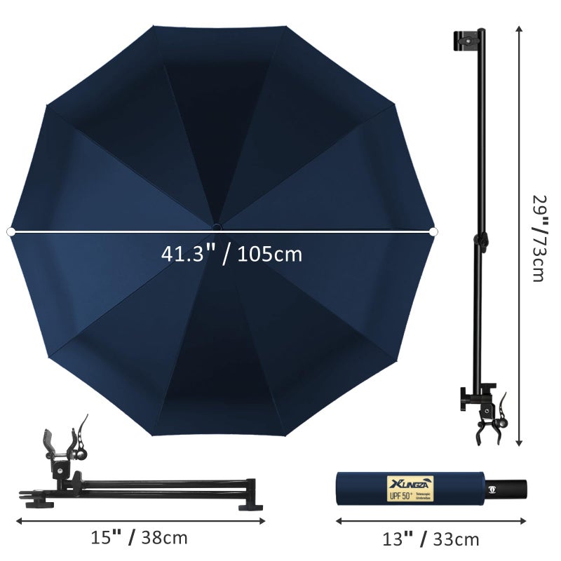XLINGZA UPF 50+ Beach Umbrella with Adjustable Universal Clamp - Image 3