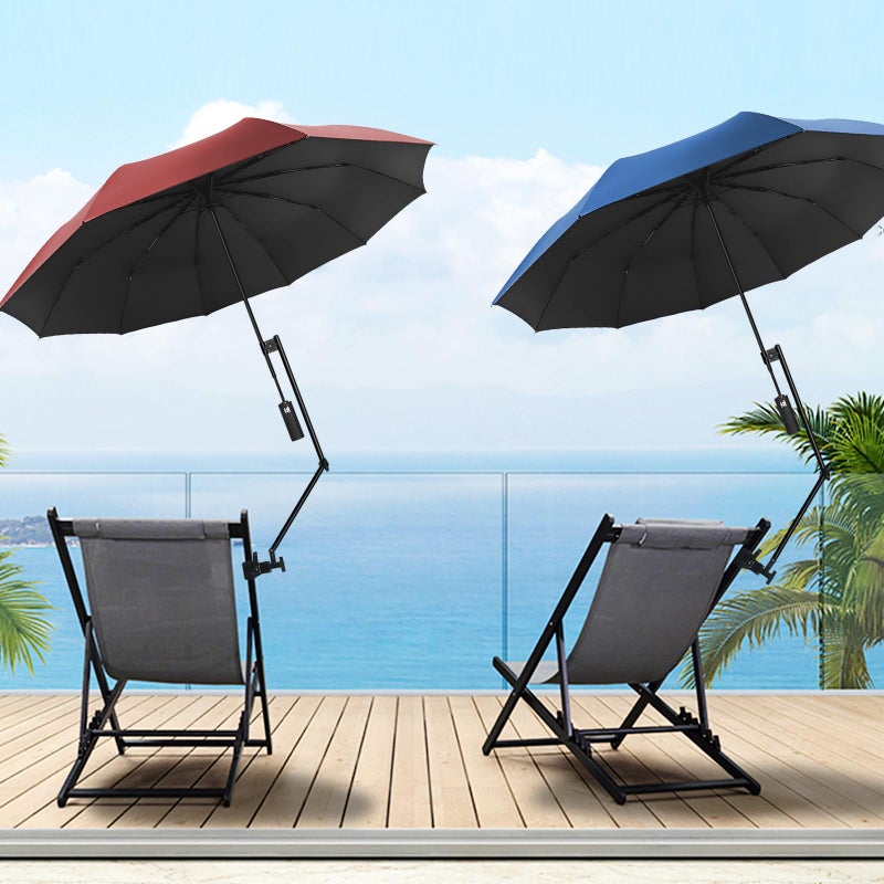 XLINGZA UPF 50+ Beach Umbrella with Adjustable Universal Clamp - Image 2