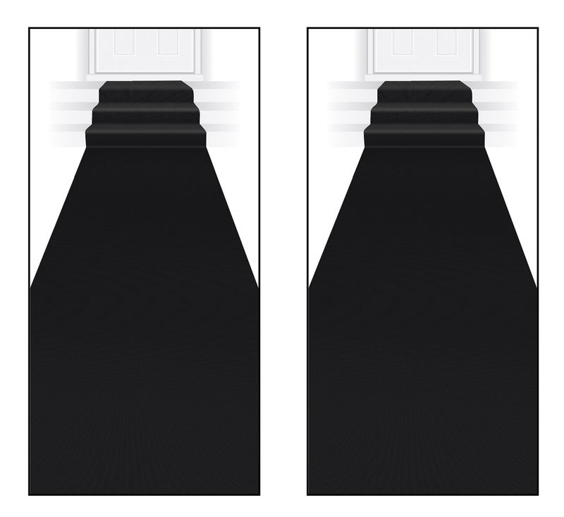 Beistle 2Piece Carpet Runner in Black Classic Party Decorations Elegant Party Decor for Birthday Award Night Formal Event 24 x 15