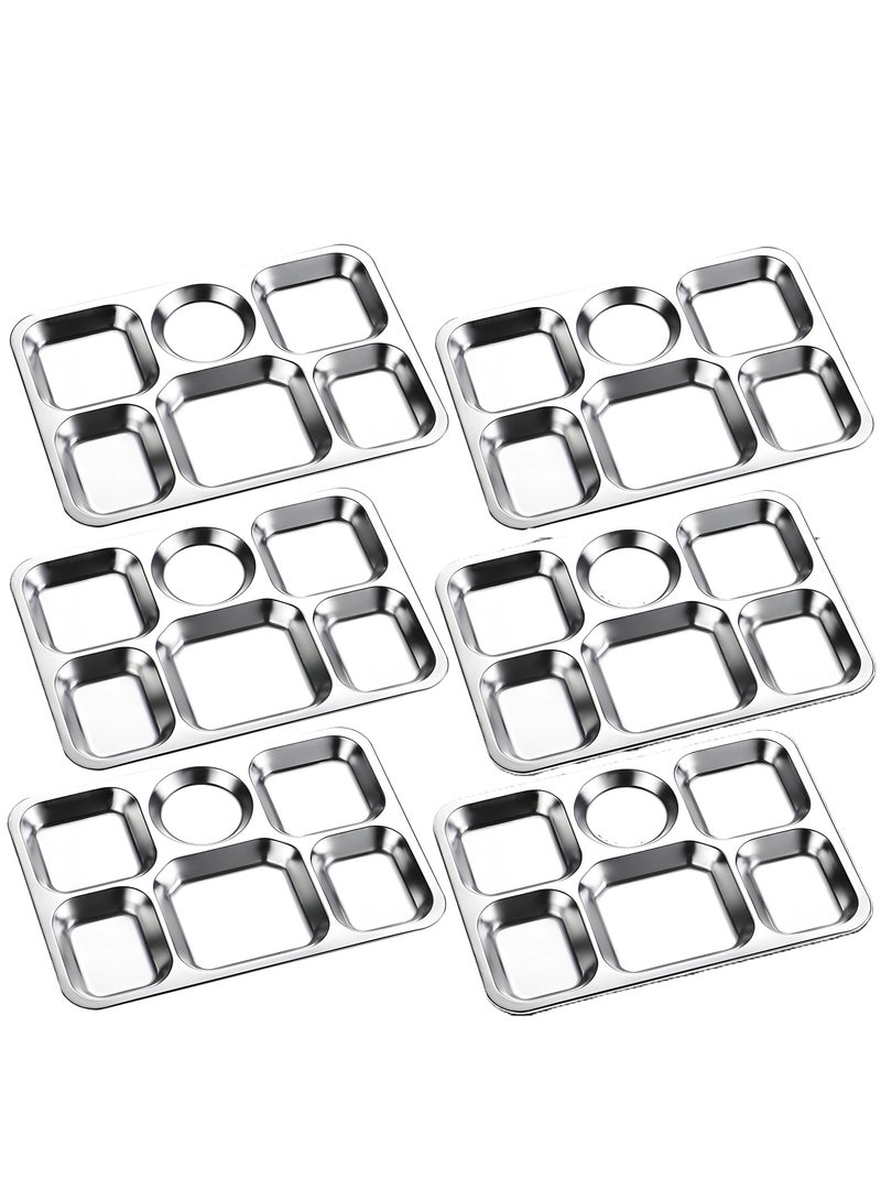 Queen 6pc Stainless Steel  Tray Divided Into 6 Compartments - Image 1