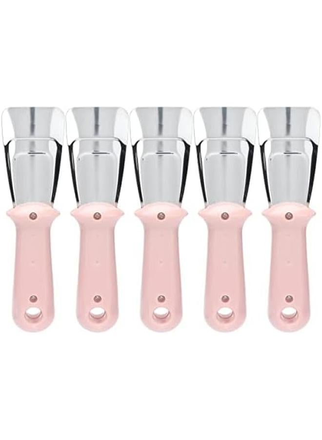 سيجوي ملعقة دي آيس من الفولاذ المقاوم للصدأ للثلاجة مجرفة إزالة الجليد أدوات تنظيف المطبخ المنزلية أداة مكشطة للثلاجة من الفولاذ غطاء المطبخ مكشطة تنظيف باللون الوردي - Image 4