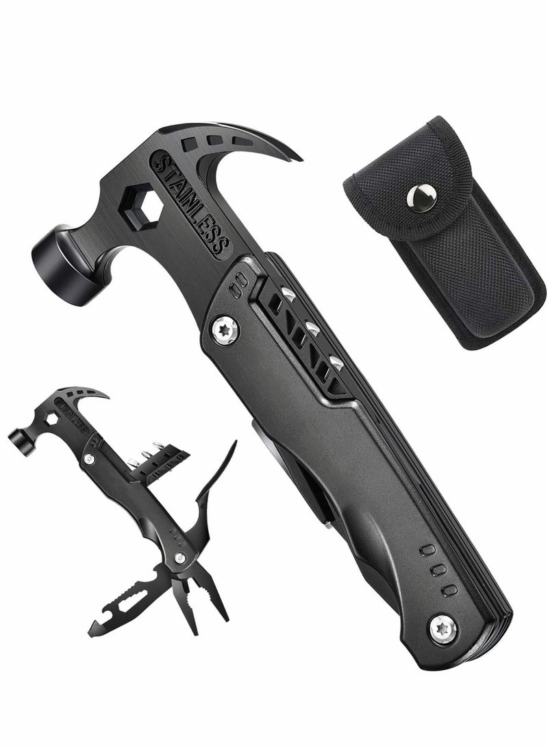 Multitool Hammer 12 in 1 Emergency Escape Car Safety Portable Mini Camping Gear Survival Tool for Men DIY Handyman Father Dad Husband Boyfriend Him Women - Image 1