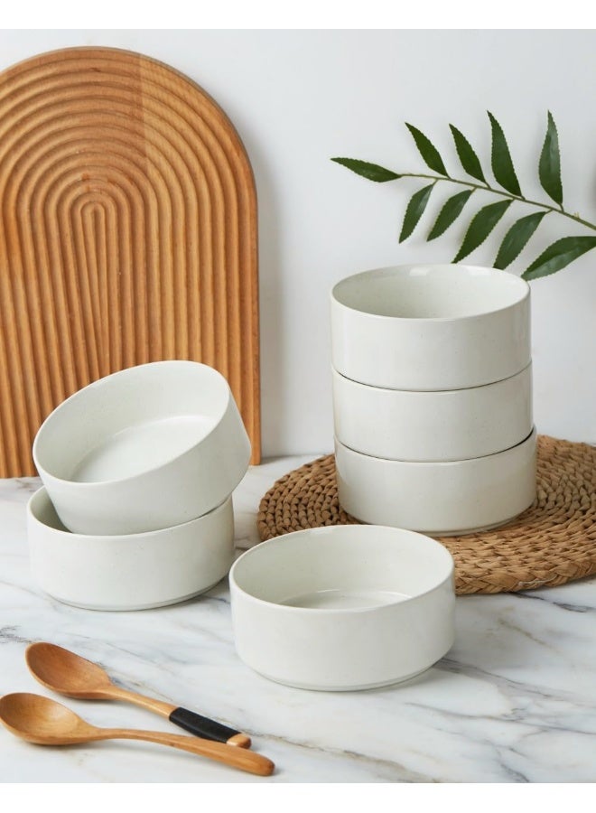 Famiware Nebula 6 Piece Stoneware Bowls Set in 5.5 inches, Serving Bowl for Cereal, Soup, Rice, Pasta, Scratch Resistant, Microwave & Dishwasher Safe - Image 5