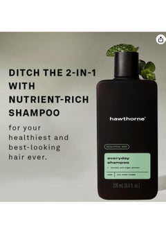 Hawthorne Hawthorne Men's Everyday Shampoo. For Stronger, Healthier Hair with Pure Avocado Oil and Coconut Oil. Mint and Eucalyptus Scent. Natural, Sulfate Free, Paraben Free. 8 fl. oz. 2-Pack.  - Image 3
