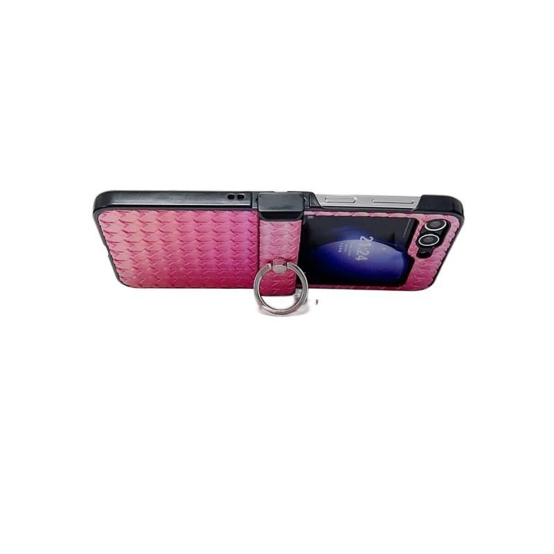 غطاء واقي | Weave Pattern ملمس جلد | مقاوم للصدمات لـ Samsung Galaxy Z Flip 4 | مقاوم للصدمات - Image 5