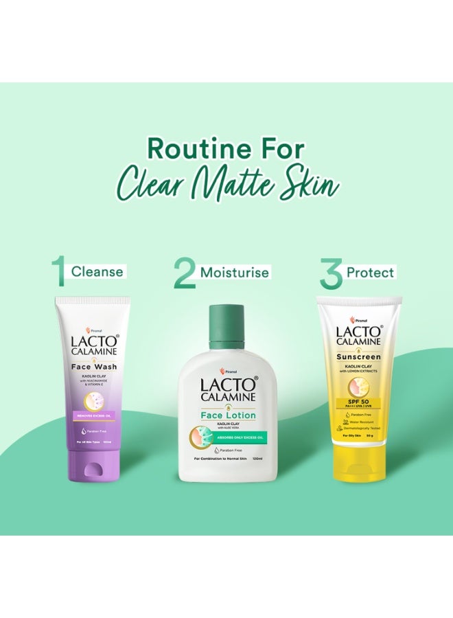 Lacto Calamine Face Lotion | 120ml | Daily Moisturizer For Face - Combination To Normal Skin | Kaolin Clay & Aloe Vera | Abosrbs Excess Oil | Fights Pimples, Darkspots & Blackheads | Body Lotion - Image 3